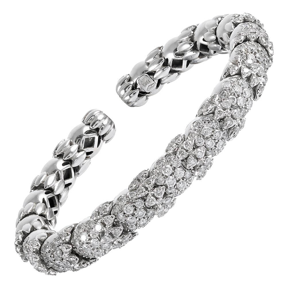 Flexible Diamond Bangle Bracelet Fourtané